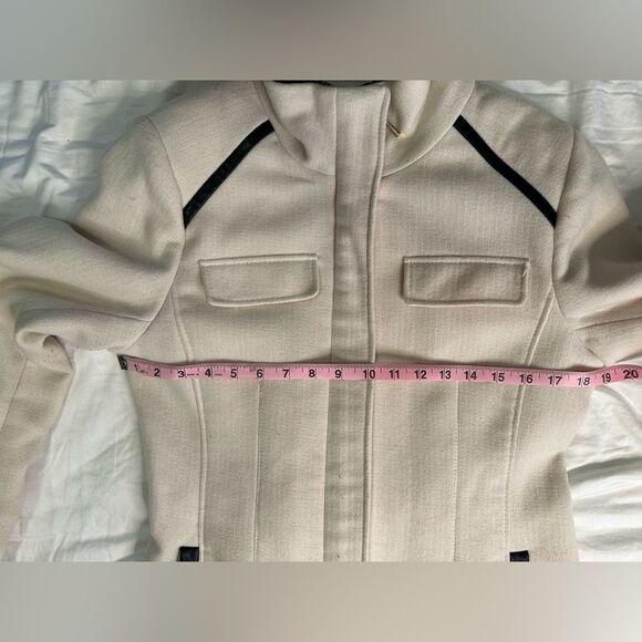 Vince Camuto Single Breasted Wool Belted Zip Front Funnel Neck Walker Coat - M - Picture 7 of 13